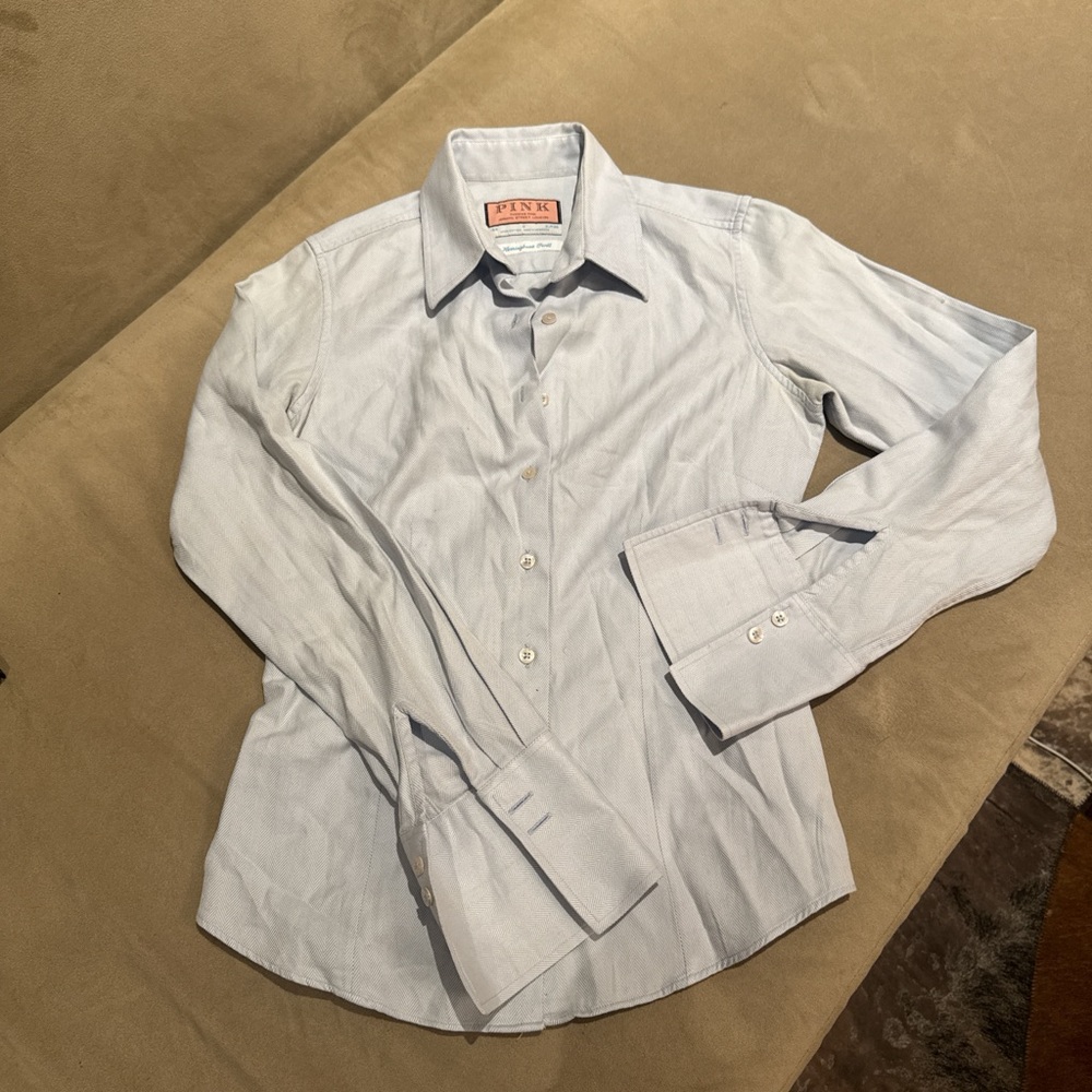 Thomas Pink Light Blue Button Down Shirt